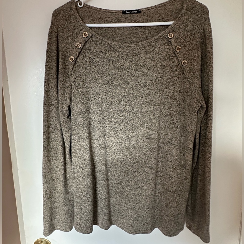 Top with suede elbow patches - Size L